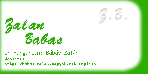 zalan babas business card